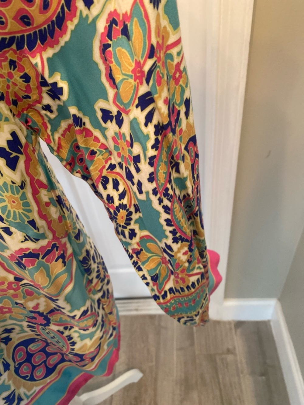 Haute Hippie button down blouse with abstract paisley floral print - Picture 6 of 9